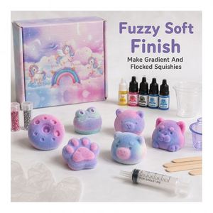 Unicorn Box DIY Squishy Studio <b>Kit</b> Balanced AB Liquid <b>Gel</b> Cartoon Cavities Paint Drops Fuzzy Powder Safety Mitts - Product Image 3
