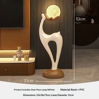 Lampe de table créative en résine en forme de cerf, lumière lunaire moderne de luxe, éclairage d'ambiance décoratif pour chambre à coucher et salon