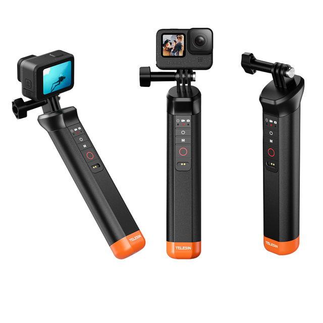TELESIN Waterproof Selfie Stick with Buoyancy Bar Hand Strap & Wireless Remote Control for GoPro Hero 9 10 11 12
