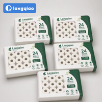 Papier toilette Langqiao personnalisé, fabricant OEM, marque privée, pâte de bois vierge, doux, épais, écologique, vente en gros