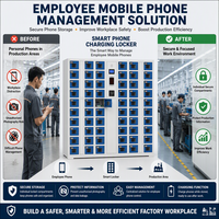 Casier de recharge pour smartphone assemblé – Solution de gestion sécurisée des téléphones mobiles des employés avec écran tactile et serrure électronique durable
