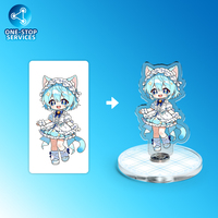 Support en acrylique personnalisé avec impression 360 °   Socle rotatif personnalisé en acrylique pour figurines d'anime, présentoir rotatif de bureau