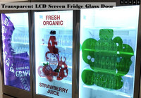 Transparente LCD-Touchscreen-Glastür für kommerzielle Werbedisplays, Kühlschränke, Supermarkt-Videokühlschränke, OEM