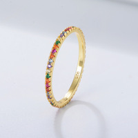 Bague éternelle en argent sterling S925 avec micro-pavé de zircons colorés pour femme, bijoux de mode européens et américains