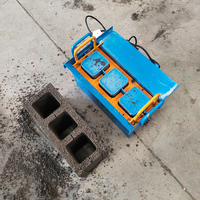 Machine à fabriquer des blocs creux en béton électrique portable, 3 cavités, moule manuel pour briques de ciment, blocs creux emboîtables en ciment