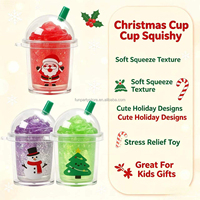 Porte-clés anti-stress en forme de boisson, jouet souple en maltose transparente, à rebond lent, pour Noël, vente en gros, fidgets