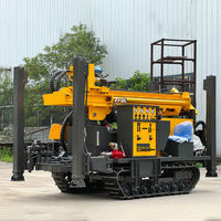 Machine de forage hydraulique portable sur chenilles, profondeur de forage de 600 m, machine de forage de puits d'eau montée sur chenilles pour le forage