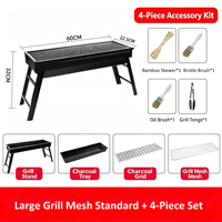 Grand barbecue portable pliable pour usage extérieur et domestique, pique-nique en cour et grillades