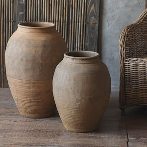 Vintage Rustic European Style Home Garden Decorative Terracotta Pottery <strong>Bud</strong> <strong>Vases</strong> Ceramic Flower <strong>Vase</strong> - Product Image 3
