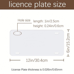 Placas de matrícula personalizadas para la parte delantera del coche Etiquetas 12 ''x 6'' x 0.025 ''Sublimación Aluminio Impresión en blanco Placas de matrícula personalizadas - Product Image 4