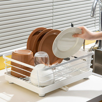 Égouttoir à vaisselle et à bols en plastique de type sur pied pour cuisine, grande capacité