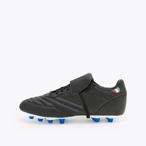 Unisex Firm Ground Soccer Cleats Black Upper Red Blue Studs Flip Tongue Lace Non Slip Low Top Outdoor Training Autumn/Winter - Product Image 1