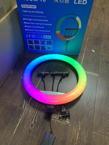 <span class=keywords><strong>2021</strong></span> nouveau 16 couleurs changement photographie en direct rvb anneau éclairage 10 pouces/26cm 12 pouces/30cm maquillage LED anneau lumière rvb - Product Image 5