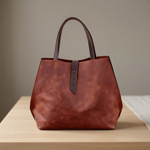 Bolso de Mano de Cuero Genuino para Mujer, Marca BS INTERNATIONAL, con Cierre de Cremallera, Impermeable, Estilo Vintage, con Dos Correas para el Hombro - Product Image 5