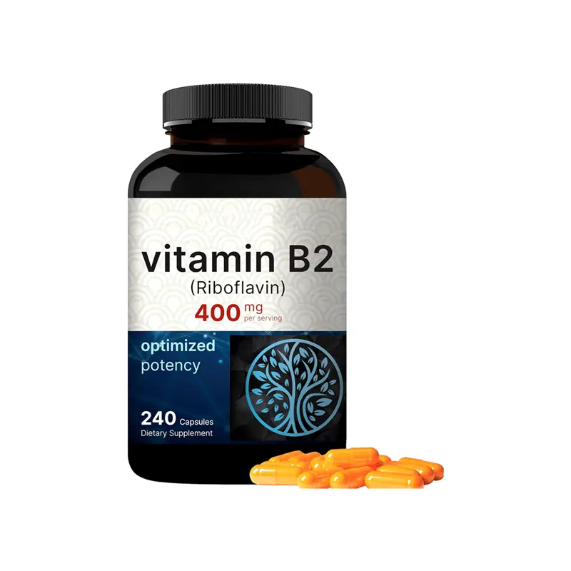 Vitamin B2 Riboflavin 400mg Serving 240 Capsules Essential Daily B Vitamin Easily Absorbed Form Supports Energy Skin