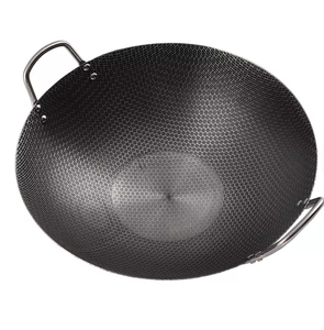 38cm Paslanmaz Çelik Çok Katmanlı Tabanlı Wok - Profesyonel ve Ev Yemekleri için Yapışmaz Petek Doku - Product Image 6