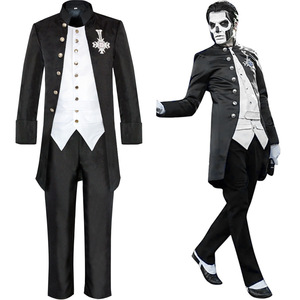 Ghost B.C. Ensemble de costumes de cosplay, costume en polyester noir, vêtements de scène, taille adulte, à partir de 14 ans - Product Image 1