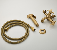 Meilleures ventes : Ensemble de toilette pour femme en laiton antique de luxe léger, avec pistolet de pulvérisation, robinets de lavabo, pomme de douche et support mural