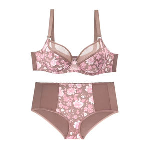 Nuove donne biancheria intima <span class=keywords><strong>taglie</strong></span> forti Set reggiseno e mutandine Push up con ferretto stampato reggiseno Ultra-sottile con copertura intera tazza reggiseno grande - Product Image 2