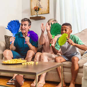 Pompons de cheerleading avec poignée de bâton, lumière alimentée par batterie pour l'esprit d'équipe, la danse sportive, le soutien des adolescents, la fête des mères, la remise des diplômes - Product Image 3