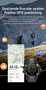Montre connectée GPS AMOLED Tri-proof PG999 pour hommes avec suivi de la fréquence cardiaque, de la pression artérielle, de l'oxygène sanguin et du sommeil - Product Image 2