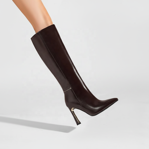<span class=keywords><strong>Bottes</strong></span> hautes de cow-boy occidentales pour femmes Moncheer, bout pointu, talon aiguille, détails dorés, antidérapantes, élégantes, à talons hauts - Product Image 1