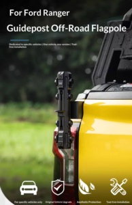 Accessoires de voiture MUYE NEPTR 4x4 Sports, support de drapeau multifonctionnel pour voiture, pour <span class=keywords><strong>Ford</strong></span> Ranger T9 <span class=keywords><strong>2022</strong></span> - Product Image 3