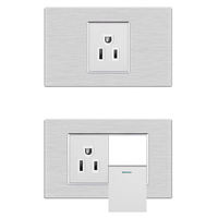 Interrupteur mural et prise en aluminium américain de tréfilage en gros avec USB/Type-C