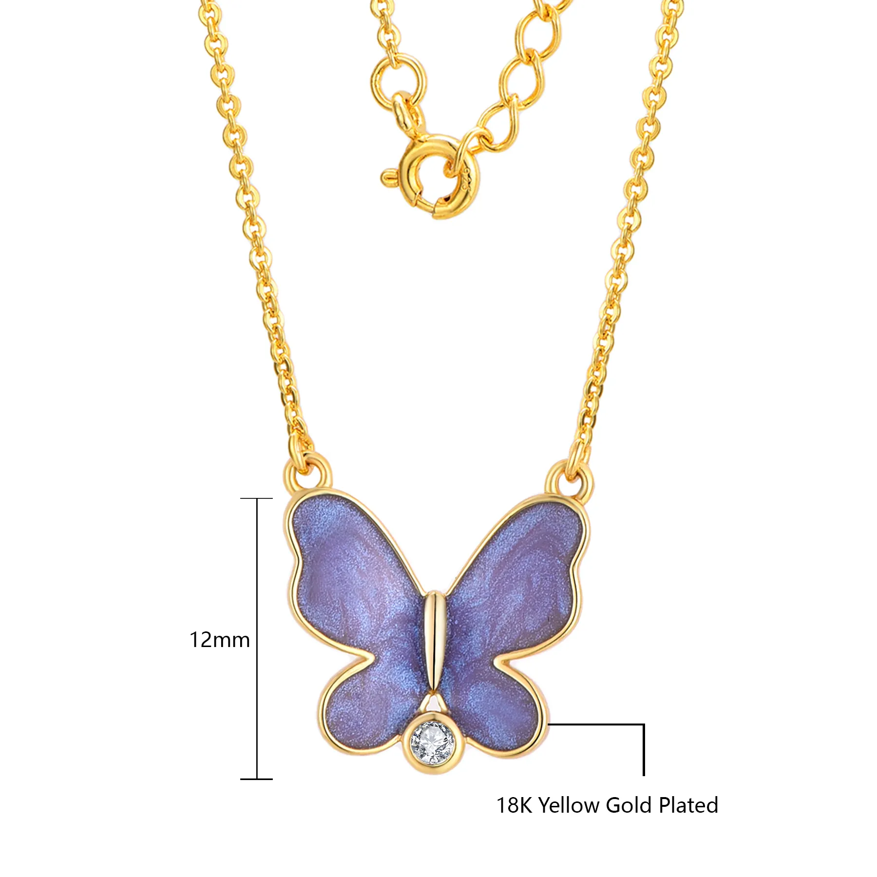 NEW trendy elegant fine jewelry sets 18k plaqué or 925 sterling silver butterfly necklace for women