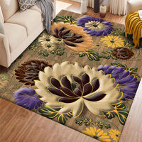 Tapis de salon en velours cristal antistatique, hypoallergénique et anti-poussière, toucher doux pour le salon