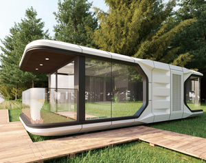 Case Container Prefabbricate Moderne Ecologiche Durevoli Impermeabili in Acciaio a Forma di Capsula Spaziale Best-seller Unità Mobili per Uso in Parchi - Product Image 4