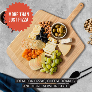 Ensemble spatule à pizza et planche à découper en bambou pour la cuisine, avec fonction antibactérienne, lavage à la main uniquement - Product Image 2