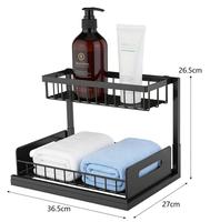 Zenewood Unterschrank-Organizer Ausziehbarer Schrank-Organizer 2-stufiges Ausziehregal Unterschrank-Aufbewahrung