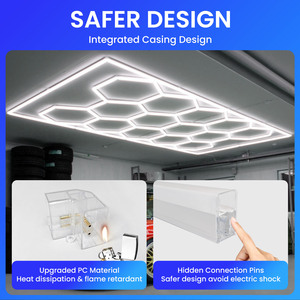 Lumières de Travail pour Lavage Auto, Inspection et Détailing, Éclairage de <span class=keywords><strong>Garage</strong></span> <span class=keywords><strong>LED</strong></span> en Nid d'Abeille Hexagonal, Lampes et Luminaires - Product Image 5