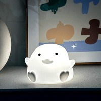 Mignon Portable Silicone Canard Veilleuse À Piles Doux LED Smart Lit Lune Lampe pour Enfants pour Chambre Décor De Noël