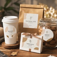 Etiquetas de Papel con Logotipo Personalizado, Grabado en Relieve, Estampado en Caliente, Corte Troquelado, Redondas, Ovaladas, Cualquier Forma, MOQ 100 Piezas