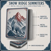 Carte de collection en métal personnalisée, série Snow Ridge Summiters, impression HD, souvenir, cadeau, vente en gros, usine OEM ODM