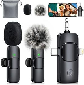ไมโครโฟนไร้สายแบบหนีบเสื้อ K15 สำหรับ iPhone Android กล้อง ลดเสียงรบกวน บันทึกเสียง ไมค์หนีบ - Product Image 1