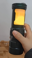 Lampe torche LED à zoom télescopique avec affichage numérique, source de lumière 3 couleurs, mise au point réglable, étanche IP44, portable et rechargeable pour