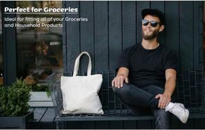 Customizable Size Solid Color Luxury Custom Reusable <b>Large</b> Capacity Foldable <b>Canvas</b> Cotton <b>Bags</b> with Handle for Women - Product Image 4