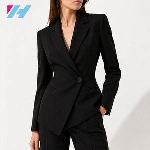 Blazer ajusté pour <span class=keywords><strong>femme</strong></span>, structuré, à revers crantés, idéal pour le bureau, sur mesure - Product Image 1