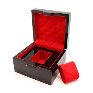 Один топ на заказ, деревянная бархатная Подарочная коробка для часов с логотипом, ювелирная коробка, упаковка для ювелирных изделий