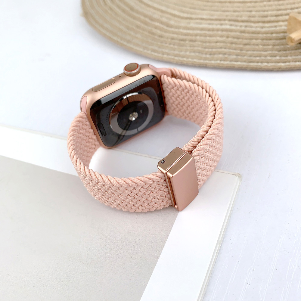 Rainbow Nylon Woven Loop Magnetic Clasp Watch Band for -Lightweight Comfortable Professional & Soft Adjustable Strap