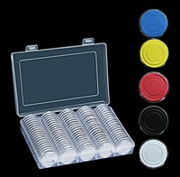 Boîte de 100 capsules pour pièces de monnaie de 30 mm, avec coussinets EVA blancs, étui de rangement pour pièces de monnaie, boîte de rangement en plastique transparent avec logo personnalisé