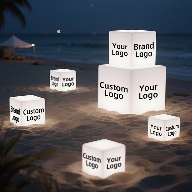 Custom RGB Cuboid LED Lamps Led Cube Display European Brand Activations Festive Branding Multiple Sizes Led Cube Light