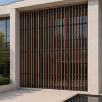 Lambris composite en aluminium résistant aux termites, aspect bois, 50 x 30 mm, pour écran mural extérieur de villa et façade pare-soleil