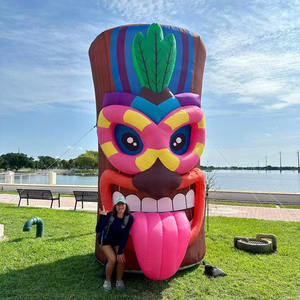5m hoch aufblasbare Tiki Stumpf Dekor Tahitian unterhaltsame Pflanze Modell Zunge Party Park Luft gebläse Ballon Promotions Sea - Product Image 2