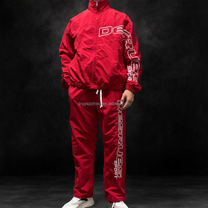 निर्माता कस्टम कढ़ाई लोगो पुरुष विंडब्रेकर नायलॉन ट्रैक जैकेट और पैंट सेट ट्रैकसूट - Product Image 1