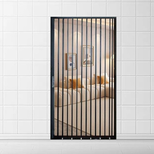 <span class=keywords><strong>Puerta</strong></span> Corredera Plegable de Malla Metálica Dorada con Cerradura y Mosquitera - Product Image 4
