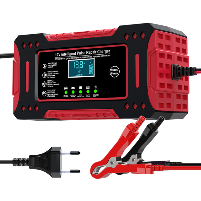 Multiple protection 12v6a Battery Charger Car Motorcycle Full Smart Pulse Repair Battery Charger and Maintainer